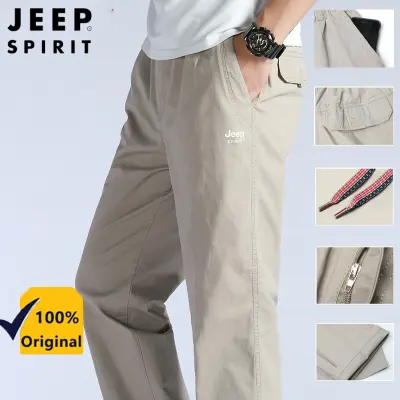 Jeep Spirit 1941 Estd กางเกงลำลองหลวมของผู้ชายหลอดตรงขนาดใหญ่แฟชั่นฤดูใบไม้ผลิและฤดูใบไม้ร่วงรุ่นที่ทันสมัยขาหลวมกลางแจ้ง