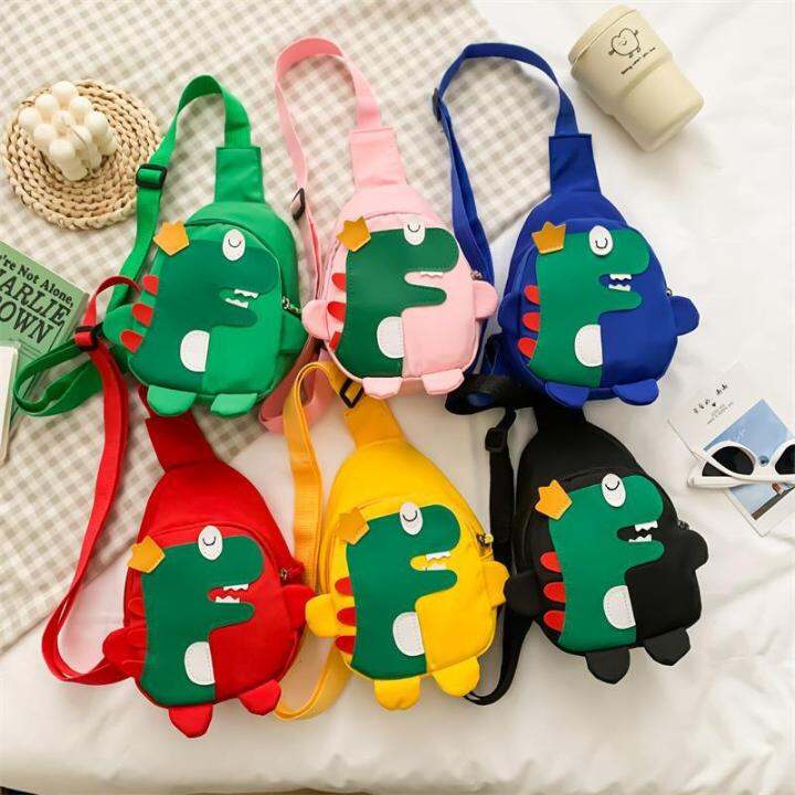 cartoon-dinosaur-baby-backpacks-children-boy-girl-chest-crossbody-bags-adjustable-cute-animals-kids-unisex-school-messenger-bag