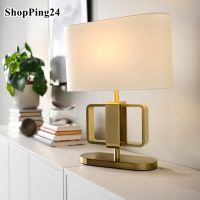 โคมไฟตั้งโต๊ะ เคลือบนิกเกิล โป๊ะรูปวงรี กว้าง 36 ซม สูง 47 ซม Lamp Table Lamp UPFFIND  width:  36 cm height: 47 cm