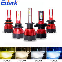 Edark 2Pcs H4 H11 Led Car Headlight Blubs 6000K 8000K Fog Lamp 3000K 4300K 9005 9006 H3 H1 H7 9007 Bulb Canbus CSP 60W 10000LM