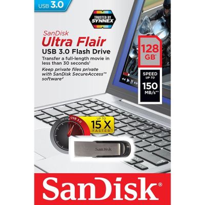 ✨สุดพิเศษ Ultra Flair USB3.0 128GB Speed 150MB/s (SDCZ73_128G_G46) เมมโมรี่ การ์ด แซนดิส แฟลซไดร์ฟ โน๊ตบุ๊ค คอมพิวเตอร์ คุณภาพดี