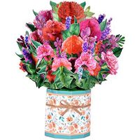 Pop-Up Flower Bouquet Greeting Cards for Mum, Paper Flower Pop-Up Card 3D Birthday Cards Mothers Day Gifts for Women