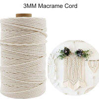 100MRoll 3MM Macrame Cord Natural Cotton Macrame Rope Cotton Cord for DIYCrafts Wall Hanging Plant Hangers Wedding Decor