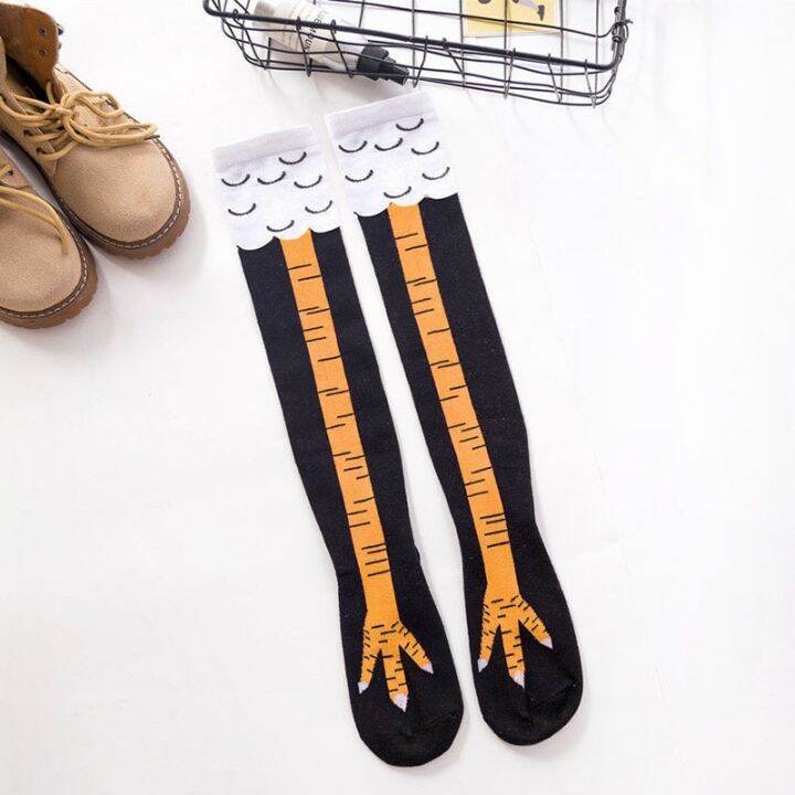 creative-funny-3d-printing-chicken-feet-socks-cotton-cute-chicken-feet-socks-calf-socks-halloween-gift-chicken-paw-stocking-new