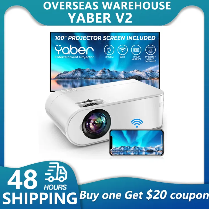 YABER Mini Projector 4k 1080P Full HD WiFi Projector V2 Portable Phone