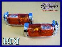 NISSAN BIG-M BDI year 1990-1994 FRONT CORNER BUMBER LAMP LH&amp;RH SET PAIR #ไฟหรี่ ไฟมุมขอบชุบ คู่หน้าซ้าย/ขวา สีส้ม นิสสันบิ๊กเอ็ม