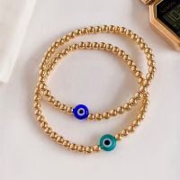 Go2Boho Greek Evil Eye Bracelet Gold Color Bracelets for Women Fashion Accessories Simple Jewelry Lucky Eye Beaded Pulseras Mobile Accessories