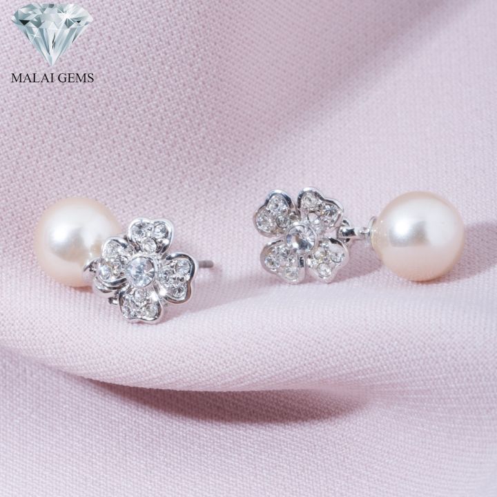 malai-gems-ต่างหูเพชร-เงินแท้-silver-925-เพชรสวิส-cz-เคลือบทองคำขาว-รุ่น11005596-แถมกล่อง-ต่างหูcz-ต่างหูเงินแท้