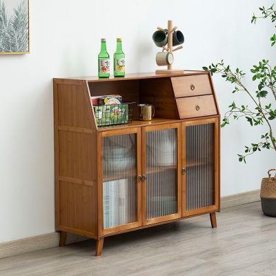 [COD] Log Japanese-style sideboard against the wall cabinet with door cupboard home kitchen locker coffee tea