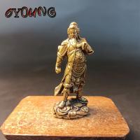 Statue de Guan Gong en cuivre vintage chinois dieu de la richesse petits ornements rétro en laiton Guan Yu FigAuckland décorations de bureau cadeau artisanal