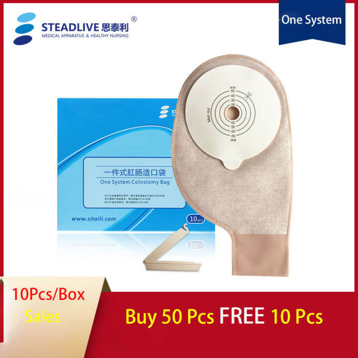 Steadlive 10Pcs Onepiece System Colostomy Bag Eliminate Odor Exhaust Stoma Pouch Ileostomy
