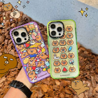 《KIKI》CASE.TIFY Lazy Holiday Bear doodles phone case for iphone 14 14pro 14promax 13 13pro 13promax cartoon cute animal style 12 12pro 12promax 11  High-end hard case transparent casing shockproof  New Design ins styles