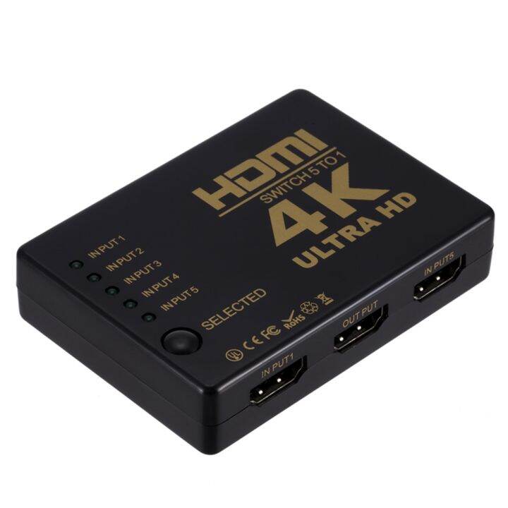 grwibeou-4k-สวิตช์-hdmi-5-in-1-out-3d-1080p-ตัวเลือกฮับด้วยรีโมท-ir-ตัวควบคุมสำหรับกล่อง-hdtv-dvd-สวิตช์-hdmi-er