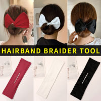 Spot ผู้หญิงถัก Deft Bun Solid ยางมัดผม Headband ปิ่นปักผมฤดูร้อน Braider ผู้ผลิตแฟชั่นผ้าพันผมผมเปียเครื่องมือ สปอตสินค้า gift