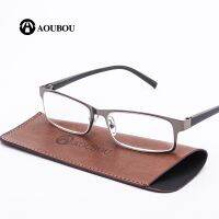 AOUBOU Brand High-End Business Reading Glasses Men Stainless Steel PD62 Leesbril Ochki +1.75+1.25 Degree Gafas De Lectura  AB002 Decanters