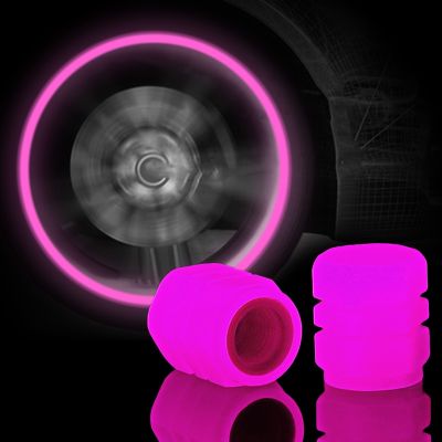 【CW】 Tire Cap Car Motorcycle Hub Glowing Cover Pink Decoration Styling Tyre Accessories