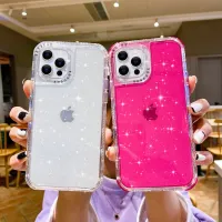 CrashStar 3 In 1 Shockproof Phone Case For iPhone 13 12 11 Pro Max Mini XR X XS Max 8 7 Plus + SE 2020 PC + Silicone Hard Transparent Clear Phone Cover Glitter Bling Shiny Casing Shell Hot Sale 【 Free Shipping & Ready Stock 】