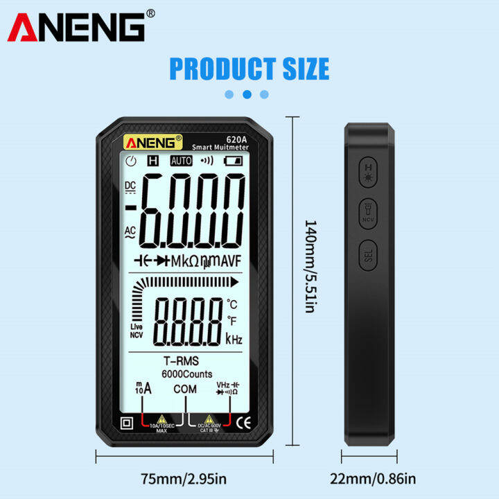 aneng-620a-lcd-มัลติมิเตอร์แบบดิจิตอลแบบพกพา-6000-นับอัตโนมัติตั้งแต่-ac-dc-โวลต์โวลต์มิเตอร์แอมมิเตอร์โอห์มแรงดันไฟฟ้าความจุความต้านทานอุณหภูมิความถี่-ncv-tester-meter