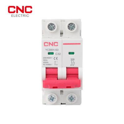 CNC YCB6H-63 2P3P MCB 4.5kA 400V Miniature Circuit Breaker Din Rail Mount Breaking ความจุ5060Hz 25A32A40A63A