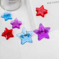 【jw】►☼  5pcs Transparent Color Star Plastic Photo Wall Decorate Business File Folder Office School Supply Student Stationery