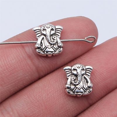 WYSIWYG 10pcs 10x11mm Antique Silver Color Wealth Elephant Small Hole Bead For Jewelry Making DIY Jewelry Findings Headbands