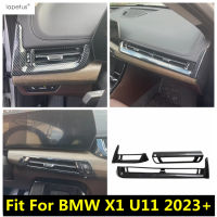 สำหรับ BMW X1 U11 2023 2024อุปกรณ์เสริมคาร์บอนไฟเบอร์ภายในรถตกแต่ง Central Control Air AC Vents Outlet แผงฝาครอบ Trim