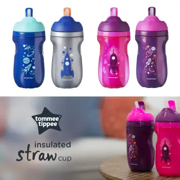 Tommee Tippee Insulated Toddler Straw Sippy Cup (9oz, 12+ Months, 1 Count)  | Pink