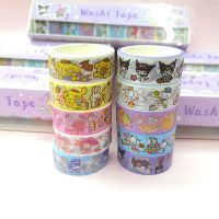 ✤✱❖ 10 rolls of Sanrio hand account material decorative stickers Melody cinnamon dog Kulomi tape sticker DIY toy gift