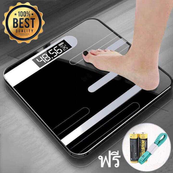 มาใหม่ เครื่องชั่งน้ำหนักดิจิตอล 0.1-180KG แสดงอุณหภูมิ Electronic weight scale（แถมสายวัด+แบตเตอรี่ฟรี）