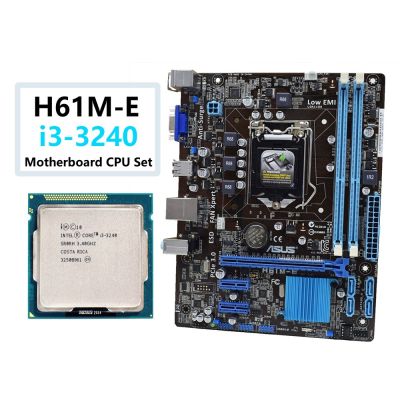 H61ชุดเมนบอร์ด I3 H61M-E ของแท้100% LGA1155 CPU 3240สำหรับเดสก์ท็อป H61 Intel เมนบอร์ด PCI-E ระบบ VGA ที่ใช้