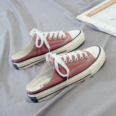 ▼ Women Classic Half Canvas Shoes Slippers Female Students Shoes