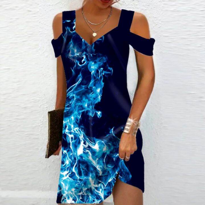 cw-print-v-neck-shoulder-dresses-fashion-office-beach