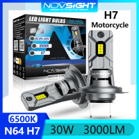 Novsight ใหม่ล่าสุด N64 H7 รถจักรยานยนต์หลอดไฟ LED 30W 3000LM 6500K Super Bright High/Low Beam Mini LED ไฟหน้าสต็อก Plug &amp; Play 2 ชิ้นรับประกัน 1 ปีจัดส่งฟรี