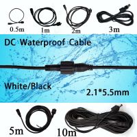 DC Extension Cable Waterproof 2.1*5.5mm Male To Female Power Cord White Black 1m 2m 3m 5m 10m Wire For Outdoor Solar Light Camer Power Points  Switche