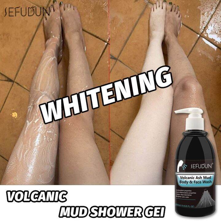 SEFUDUN Volcanic mud shower gel whitening body wash LongLasting
