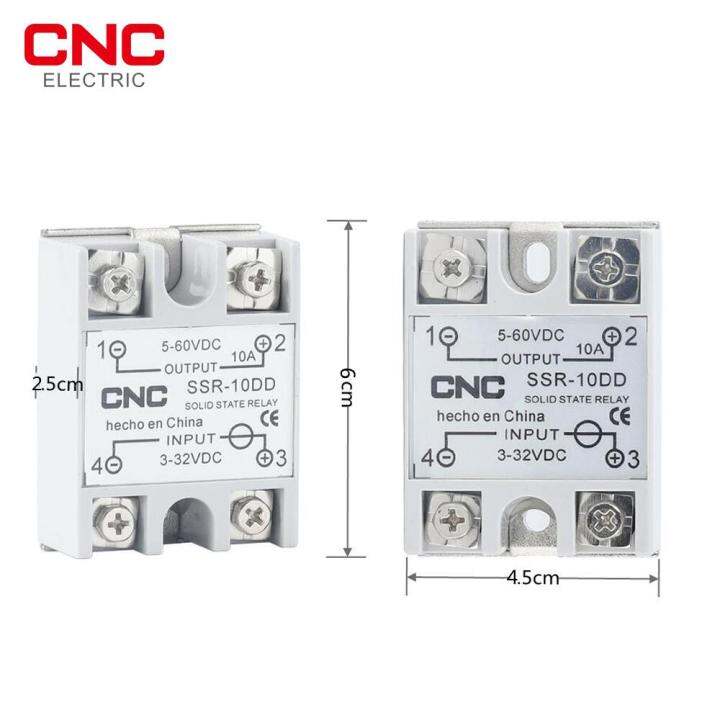 cnc-โซลิดสเตรีเลย์-ssr-25dd-40dd-dc-ควบคุม-dc-สีขาวเชลล์เฟสเดียวที่มีฝาครอบพลาสติกอินพุต3-32โวลต์เอาท์พุท5-60โวลต์