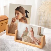 U-shaped solid wood photo frame setting table 6 7 8 10 inch acrylic board Modern solid wood photo frame base frame setting table