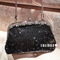 Customized retro sequin bling sparkling alloy rhinestone handbag cheongsam small bag dress banquet bag 【JYUE】