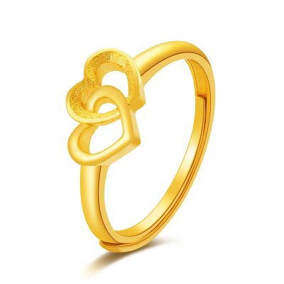 ของแท้แหวนทอง Rate 375% ญี่ปุ่นและสไตล์เกาหลีแฟชั่นของผู้หญิงแหวนคู่รัก