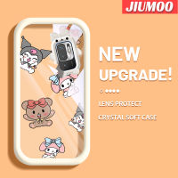 เคส JIUMOO สำหรับ Xiaomi POCO M3 Pro 4G POCO M3 Pro 5G Redmi Note 10 5G Note 10T 5G Note 11 SE 5G เคสการ์ตูนน้อยน่ารักหมีและกระต่ายน้อยนิ่มน่ารักกรอบเคสกันกระแทกกล้อง