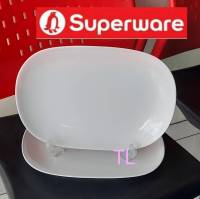 จานเปล13นิ้ว 2ชิ้น สีขาว (ไม่มีกล่อง) Superware ซุปเปอร์แวร์เกรดA เมลามีน100% ตรานกเพนกวิน  #Promotion Superware