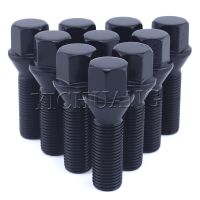 Car Wheel Lug Nut Bolts Cone or Balll Seat Black Screw M12x1.5 /14x1.5 /14x1.25 Various Lengths for BMW Volkswagen Audi Mercedes Nails  Screws Fastene