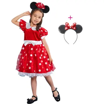 Christmas Girls Minnie Mickey Mouse Cos Dress Kids Cartoon Costume Toddler  Children Party Birthday Ballet Princess