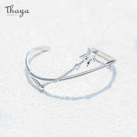 Thaya Original Design Vast Galax celet สร้อยข้อมือดาวพร้อมสร้อยข้อมือคริสตัลสีขาวดีไซน์เปิด Enagement celet Women