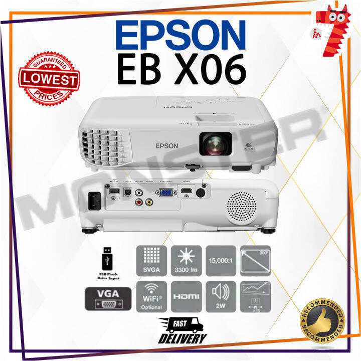 EPSON EBX06 EB X06 XGA 3600 LUMEN XGA 3LCD PROJECTOR Lazada