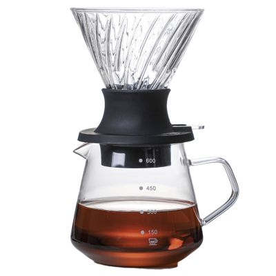 600ML Immersion Dripper Switch Glass V60 Pour over Coffee Maker V Shape Drip Coffee Dripper and Filters