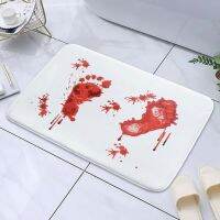 【cw】 50 x 80cm Bloody Footprint Scary Blood Floor Washable X1T1 【hot】 !