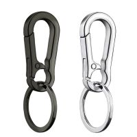 2pcs Stainless Steel Keychain Buckle Anti-lost Waist Belt Clip Keyring Buckles Carabiner Keychains Outdoor Climbing Sports Tools