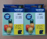 BROTHER LC-663 Yellow สีเหลือง  แท้ศูนย์ ของใหม่+คุณภาพ 100 100% For Brother MFC-J2320 * MFC-J2720 Page Yield : 550 แท้ศูนย์