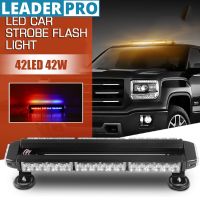 42LED 7 Flash Modes Car Strobe Flash Light LED Warning Strobe Light for All 12V or 24V Vehicles and Warning  Lights NEW